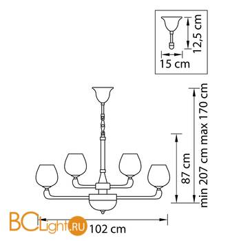 Люстра Lightstar Delta 706152 - Схема
