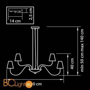 Люстра Lightstar Diafano 758164 - Схема