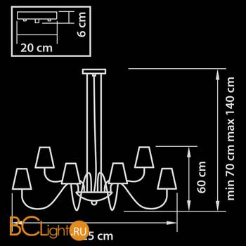 Люстра Lightstar Diafano 758212 - Схема