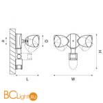 Светильник светодиодный уличный с датчиком движения Lightstar Diva 374447 - Схема