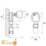 Светильник светодиодный уличный с датчиком движения Lightstar Diva 374347 - Схема