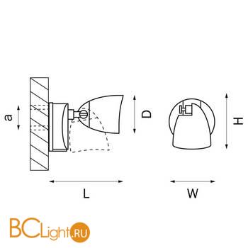 Светильник светодиодный уличный настенный Lightstar Diva 374147 - Схема