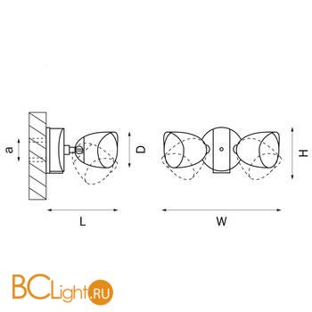 Светильник светодиодный уличный настенный Lightstar Diva 374247 - Схема
