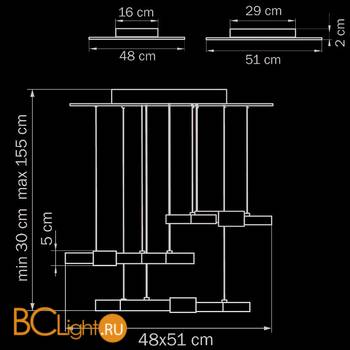 Подвесной светильник Lightstar Favo 750224 - Схема