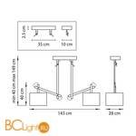 Подвесной светильник Lightstar Meccano 766029 - Схема