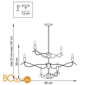 Люстра Lightstar Ragno 733263 - Схема