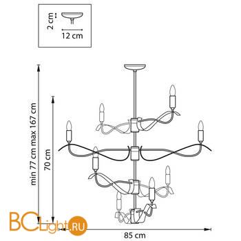 Люстра Lightstar Ragno 733283 - Схема