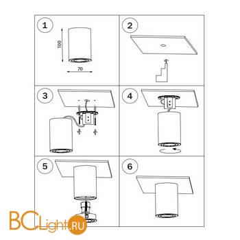 Спот накладной Lightstar Rullo 214406 - Схема