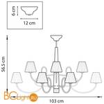 Потолочная люстра Lightstar Vortico 814137 - Схема
