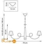 Люстра Lightstar Vortico 814293 - Схема