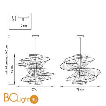 Подвесной светильник Lightstar Zeta 728183 - Схема