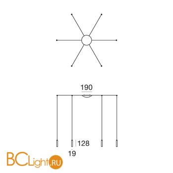Люстра паук Linea Light 2Nights 8647 - Схема
