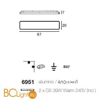 Настенно-потолочный светильник Linea Light AL-Book 6951 - Схема