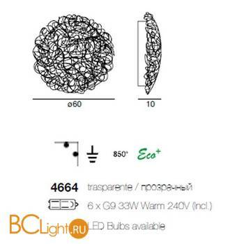 Настенно-потолочный светильник Linea Light Classic collection 4664 - Схема