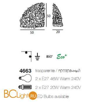 Настенно-потолочный светильник Linea Light Classic collection 4663 - Схема
