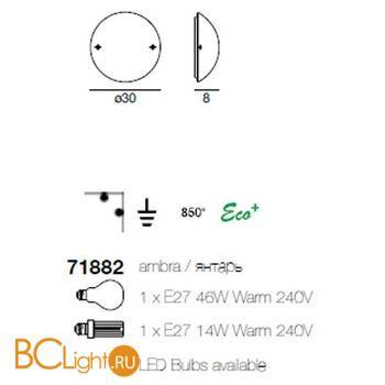 Настенно-потолочный светильник Linea Light Bijoux 71882 - Схема