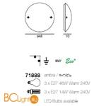 Настенно-потолочный светильник Linea Light Bijoux 71888 - Схема