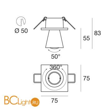 Встраиваемый светильник Linea Light Conus 7269 - Схема