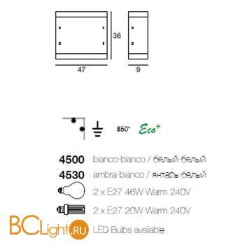 Настенно-потолочный светильник Linea Light Classic collection 4500 - Схема