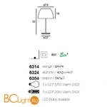 Настольная лампа Linea Light Modern collection 6324 - Схема