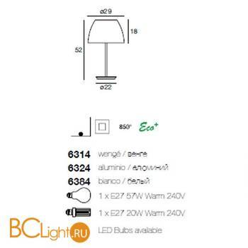 Настольная лампа Linea Light Modern collection 6384 - Схема