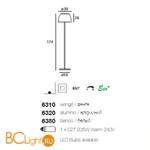 Торшер Linea Light Cupole 6320 - Схема