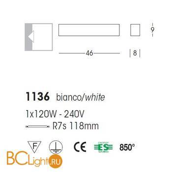 Настенный светильник Linea Light Curve 1136 - Схема