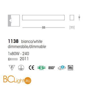 Настенный светильник Linea Light Curve 1138 - Схема