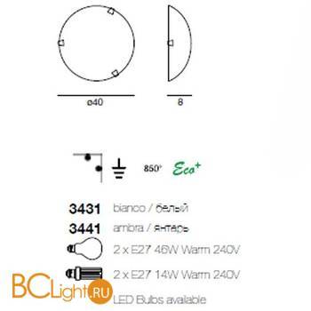 Настенно-потолочный светильник Linea Light 3431 - Схема