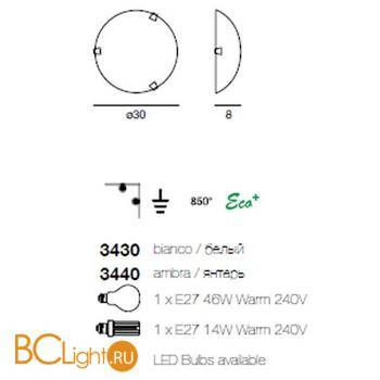 Настенно-потолочный светильник Linea Light 3440 - Схема