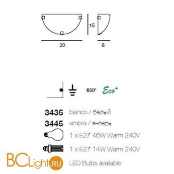 Настенный светильник Linea Light Delta 3445 - Схема