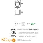 Настенный светильник Linea Light Dice 6905 - Схема