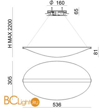Встраиваемо-подвесной светильник Linea Light Diphy 8174 - Схема