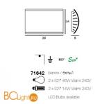 Настенно-потолочный светильник Linea Light 71642 - Схема