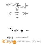 Настенно-потолочный светильник Linea Light Modern collection 6222 bianco - Схема