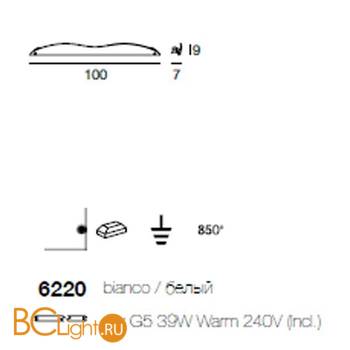 Настенный светильник Linea Light Elica 6220 bianco - Схема