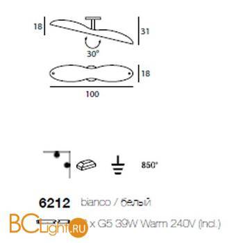 Настенно-потолочный светильник Linea Light Elica 6212 - Схема