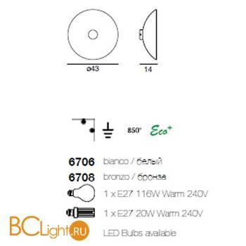 Настенно-потолочный светильник Linea Light Floreale 6706 - Схема