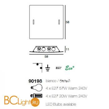 Настенно-потолочный светильник Linea Light Florence 90198 - Схема