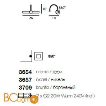 Подсветка для картин Linea Light Flue 3654 - Схема