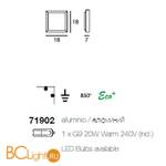 Настенный светильник Linea Light Frame 71902 - Схема