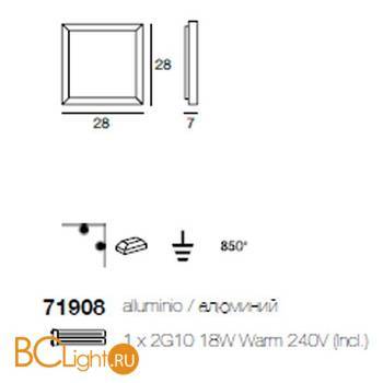 Настенно-потолочный светильник Linea Light Frame 71908 - Схема