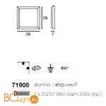 Настенно-потолочный светильник Linea Light Frame 71908 - Схема