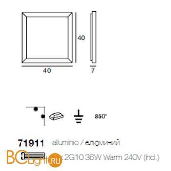 Настенно-потолочный светильник Linea Light Frame 71911 - Схема