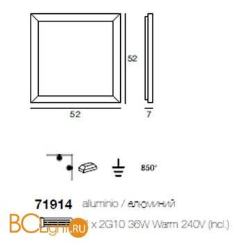 Настенно-потолочный светильник Linea Light Frame 71914 - Схема