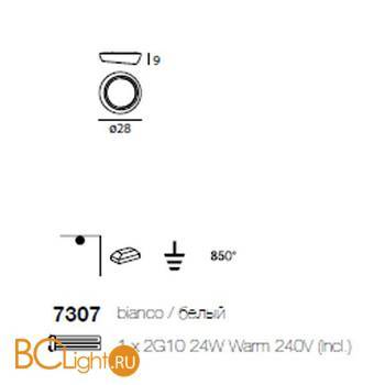 Потолочный светильник Linea Light Gesso 7307 - Схема