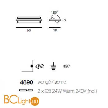 Настенный светильник Linea Light Class Modern collection 4890 - Схема