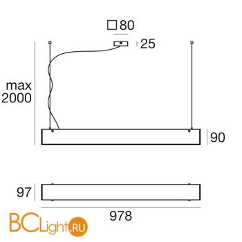 Подвесной светильник Linea Light Glued 90308 - Схема