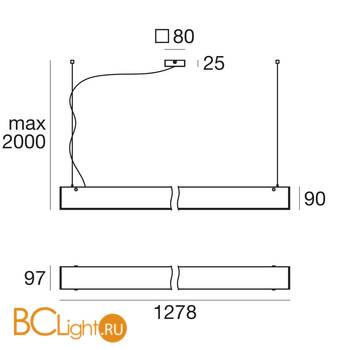 Подвесной светильник Linea Light Glued 90309 - Схема