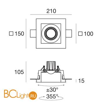 Встраиваемый светильник Linea Light Gypsum 8860 - Схема